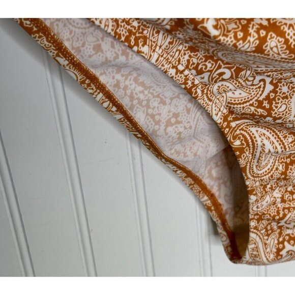 D & Co. Beach Womens 22W Orange Paisley Ruched Faux Wrap Adjust Strap Sw… - Picture 5 of 16